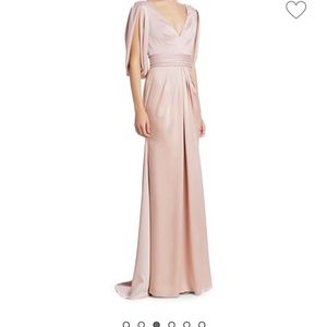 Theia Blush Satin Formal Dress Gown NWT